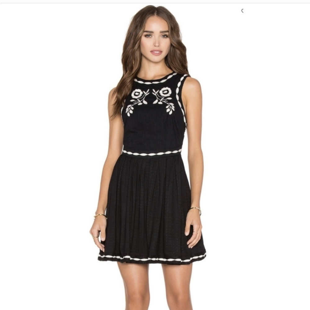 Free People Birds Of A Feather Embroidered Mini Dress / 4 - Picture 2 of 7